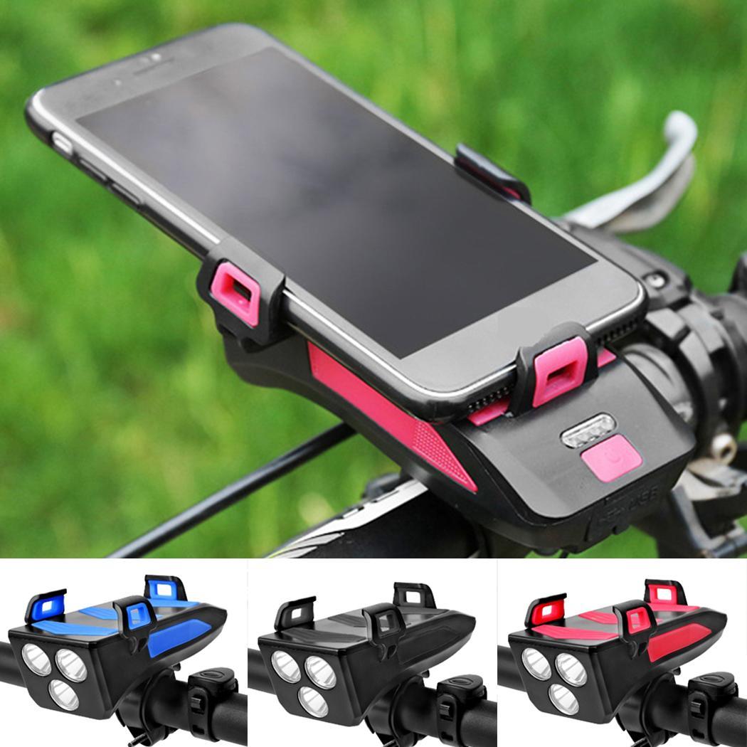 Telefonhalter 4 in 1 Wasserdicht Fahrradlicht mit Fahrradhupe Power Bank NEU