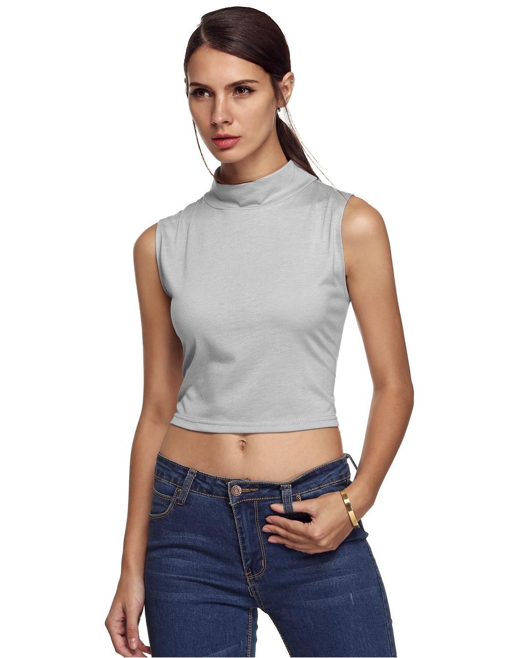 high collar tank top