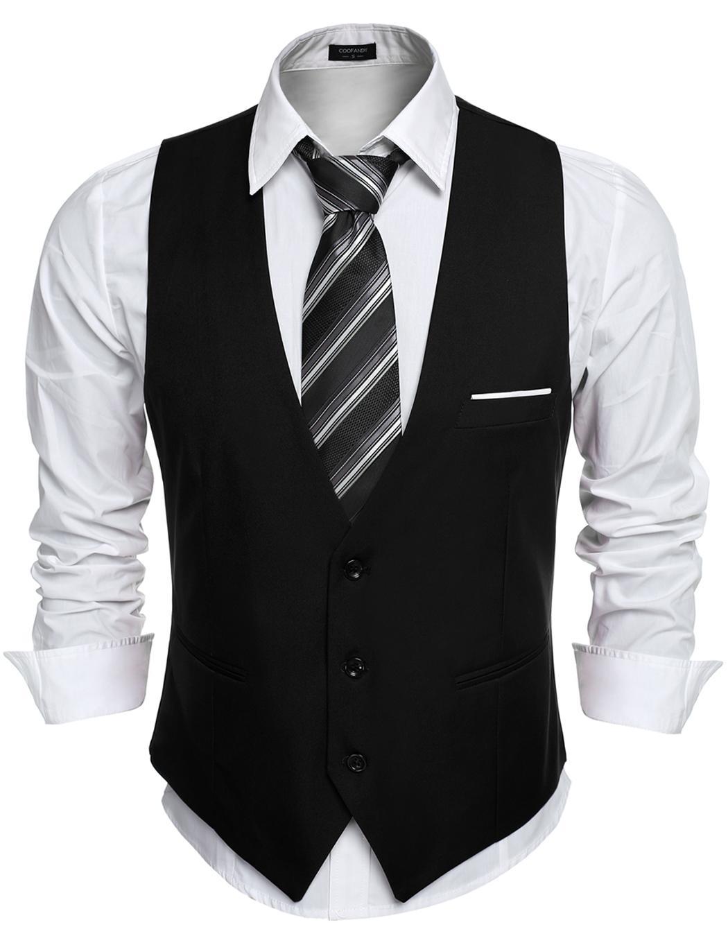 COOFANDY Men's Top Designed Business Slim Fit Skinny Vest Waistcoat RR6 ...