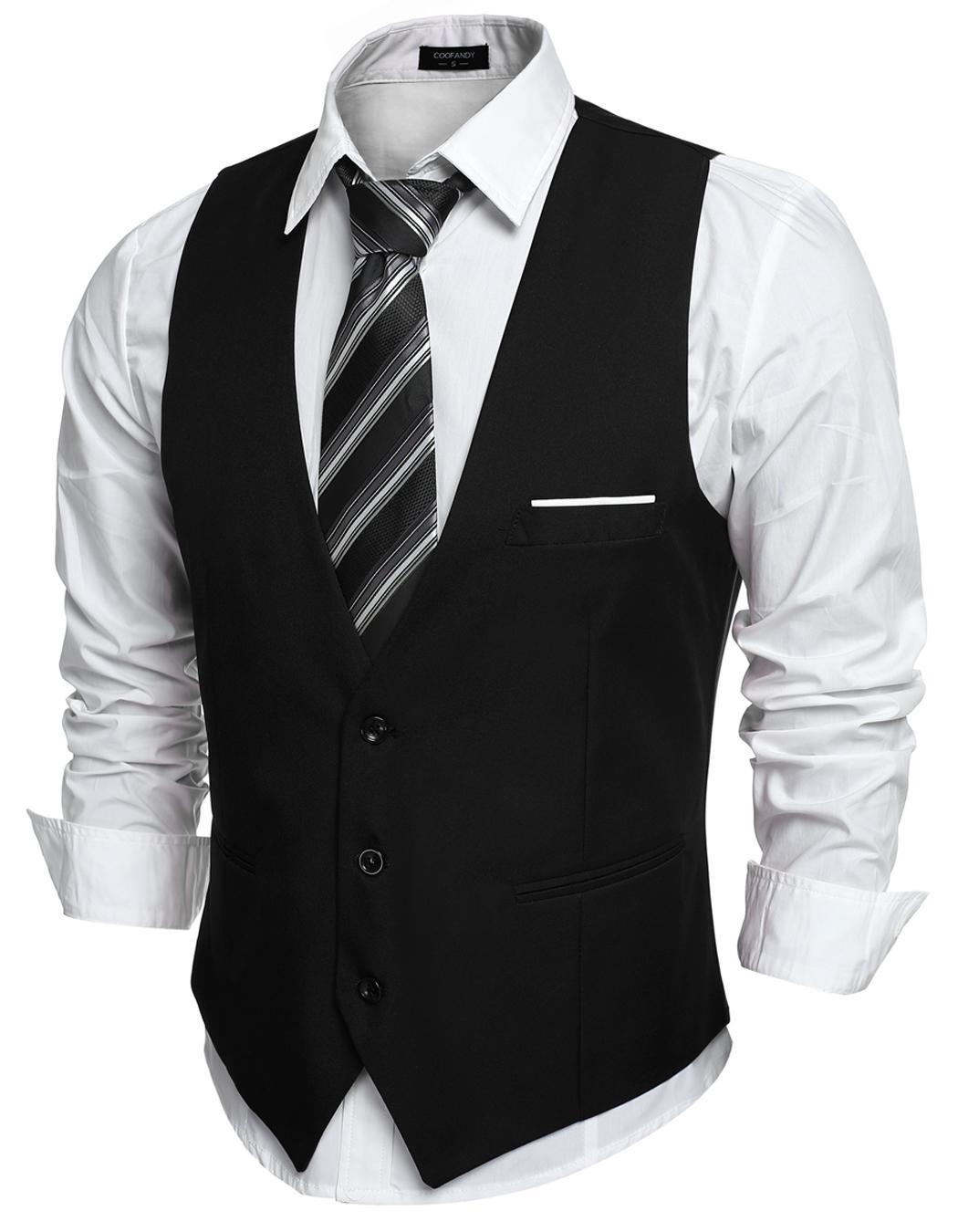 COOFANDY Men's Top Designed Business Slim Fit Skinny Vest Waistcoat RR6 ...