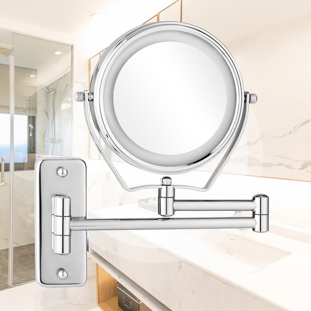 Details About 7in Led Lighted Makeup Mirror Wall Mounted 2 Side Folding Vanity Bathroom
