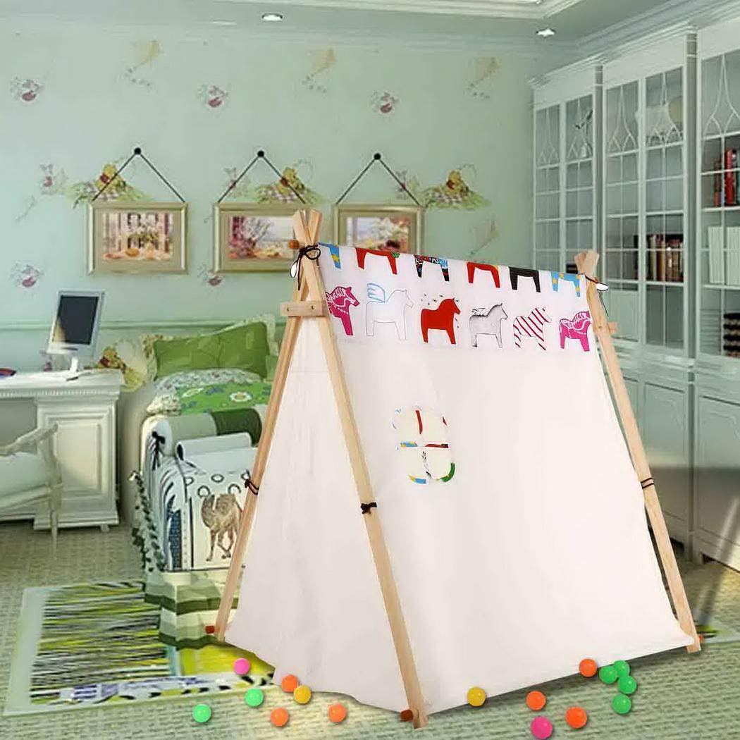 Details About New Indian Kids Children Teepee Play Tents Indoor Playhouse Horse Print Door 02