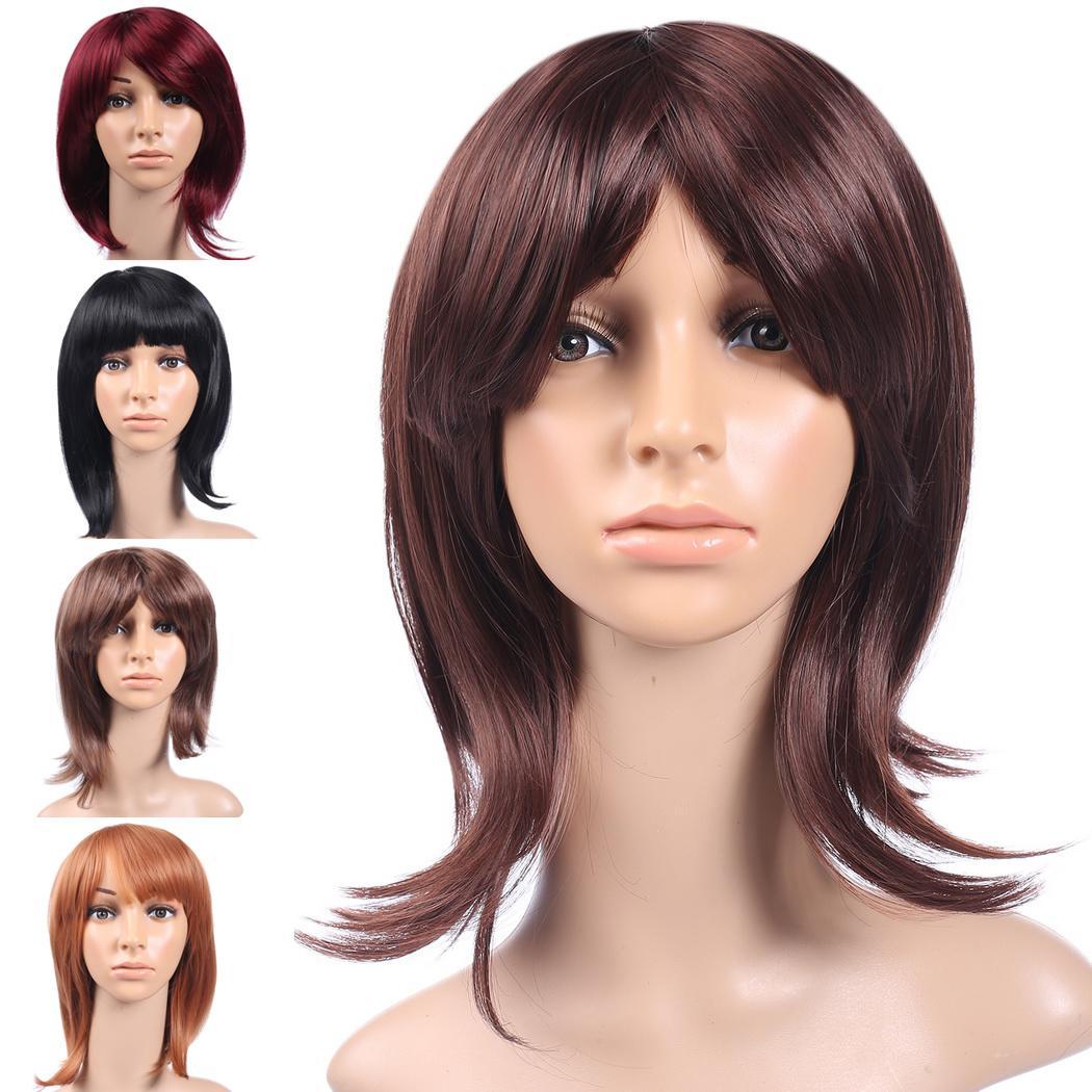 Women Synthetic Hair Wig Short Wavy Bob Cosplay Party Wig With